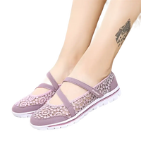 Lavender mesh Mary Jane shoes.