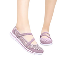 Lavender mesh Mary Jane shoes.