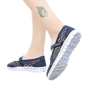 Navy blue lace Mary Jane shoes.