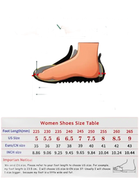 Women’s shoe size chart.