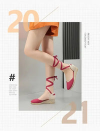 Sandals for Women 2025 Grass Woven High Heels Summer Strap High Heels Linen Soled Shoes Strap Hemp Rope Wedges Shoes