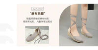 Sandals for Women 2025 Grass Woven High Heels Summer Strap High Heels Linen Soled Shoes Strap Hemp Rope Wedges Shoes