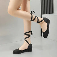 Sandals for Women 2025 Grass Woven High Heels Summer Strap High Heels Linen Soled Shoes Strap Hemp Rope Wedges Shoes