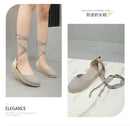 Sandals for Women 2025 Grass Woven High Heels Summer Strap High Heels Linen Soled Shoes Strap Hemp Rope Wedges Shoes