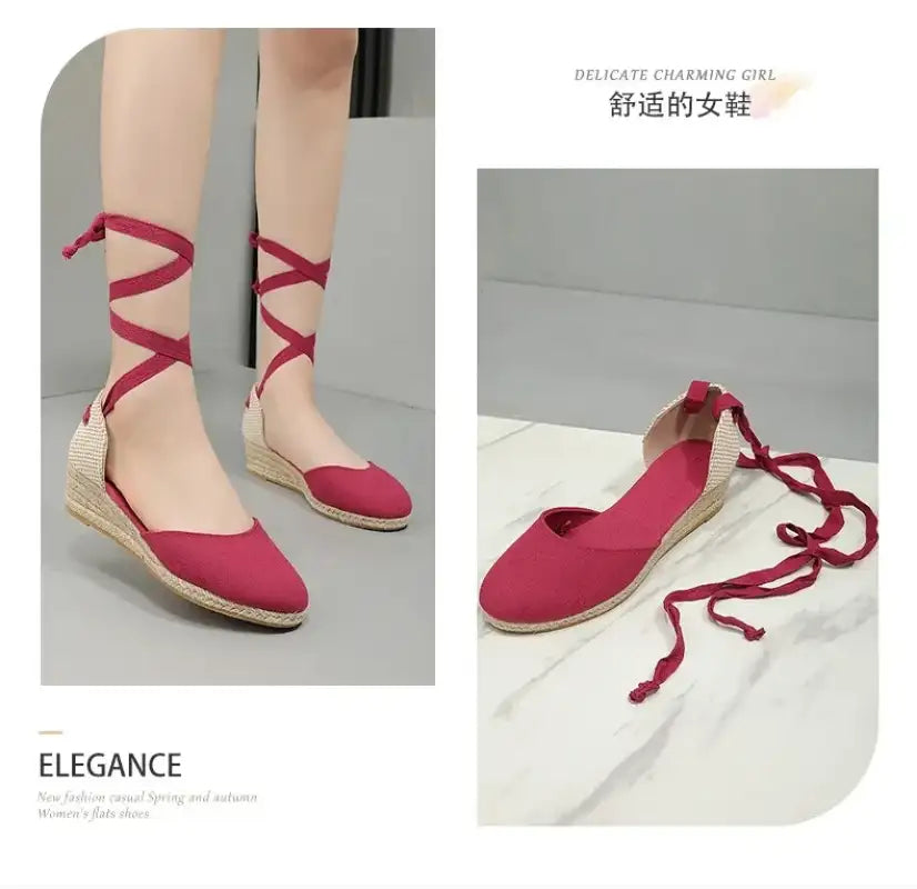 Sandals for Women 2025 Grass Woven High Heels Summer Strap High Heels Linen Soled Shoes Strap Hemp Rope Wedges Shoes