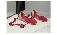 Sandals for Women 2025 Grass Woven High Heels Summer Strap High Heels Linen Soled Shoes Strap Hemp Rope Wedges Shoes