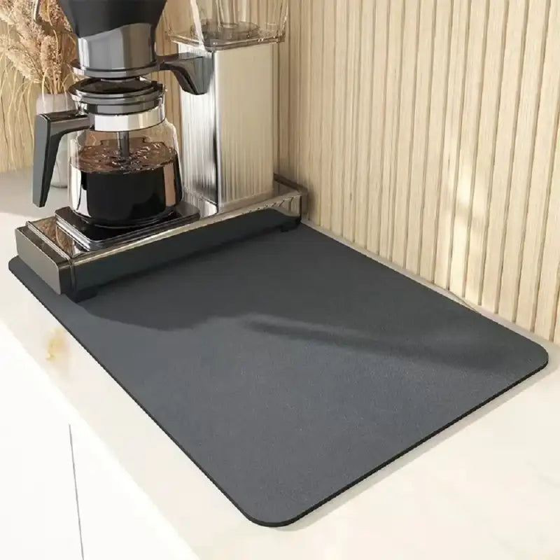 EcoAbsorb Coffee Mat: Solid Color Kitchen Solution