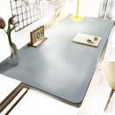 Blue desk with accessories.