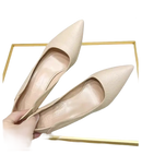 Beige pointed-toe pumps perfect for fashionable women’s high outdoor elegant style
