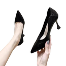 Black pointed-toe high heels perfect for outdoor elegant and trendy looks
