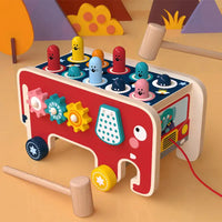 Montessori Animal Bus - Pounding & Musical Toy - Red