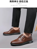 Men’s Dress Shoes New Shiny Business Work Shoes Autumn Thick-soled Comfortable British Casual Men’s Pu Leather Shoes