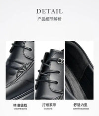 Men’s Dress Shoes New Shiny Business Work Shoes Autumn Thick-soled Comfortable British Casual Men’s Pu Leather Shoes