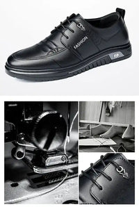 Men’s Dress Shoes New Shiny Business Work Shoes Autumn Thick-soled Comfortable British Casual Men’s Pu Leather Shoes