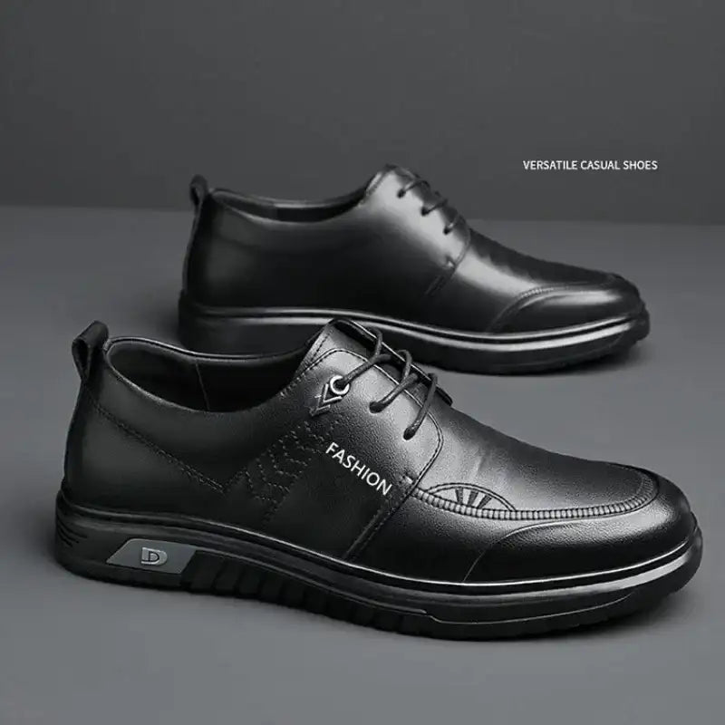 Handsome Leather Men’s Dress Shoes Shiny Business Work