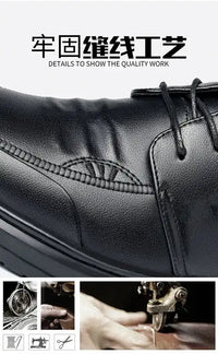 Men’s Dress Shoes New Shiny Business Work Shoes Autumn Thick-soled Comfortable British Casual Men’s Pu Leather Shoes