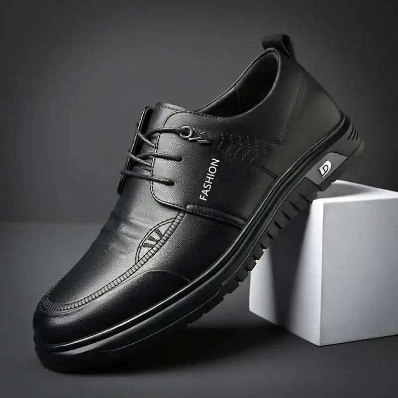 Handsome Leather Men’s Dress Shoes Shiny Business Work
