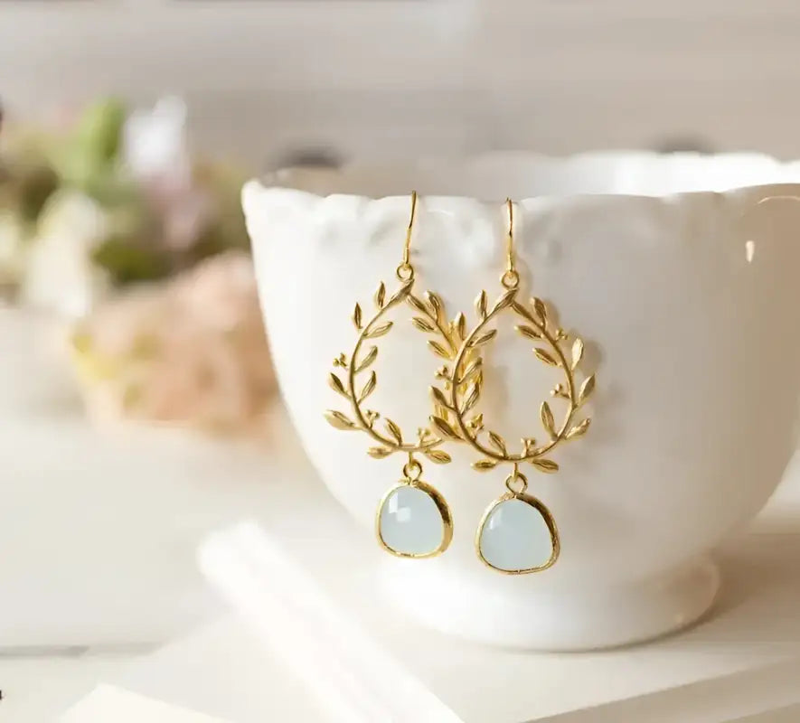Emerald Whimsy Wheat Ear Gold Leaf Darlings