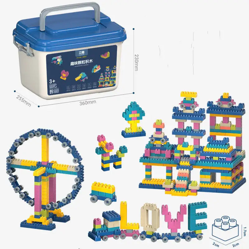 Children’s Building Blocks Plastic Assembled Educational Toys Portable Gift Box Set - 600PCS L Portable Storage Box