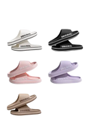 Assorted color slide sandals.