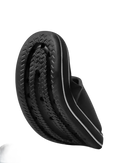 Black slipper with textured sole.