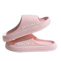 Pink slide sandals.