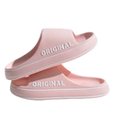Pink slide sandals.