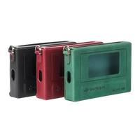 Three colored leather cases.