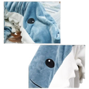 Fintastic Blue Shark Kigurumi cartoon shark sleeping bag as a comfy shark nap blanket