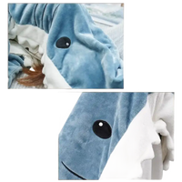 Fintastic Blue Shark Kigurumi cartoon shark sleeping bag as a comfy shark nap blanket