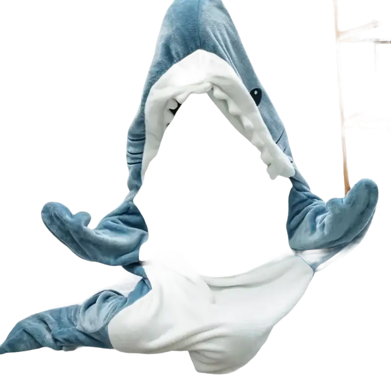Fintastic Blue Shark Kigurumi Cartoon Shark Sleeping Bag