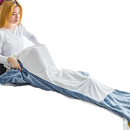 Soft two-tone shark nap blanket from Fintastic Blue Shark Kigurumi, perfect for cartoon shark sleeping fans