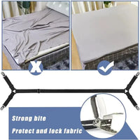 2 PCS Sheet Fastener Fixing Straps Adjustable Cross Elastic Straps Flat Fit Sheet Clips for Mattress Cushions Sofa
