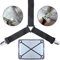2 PCS Sheet Fastener Fixing Straps Adjustable Cross Elastic Straps Flat Fit Sheet Clips for Mattress Cushions Sofa