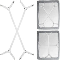 2 PCS Sheet Fastener Fixing Straps Adjustable Cross Elastic Straps Flat Fit Sheet Clips for Mattress Cushions Sofa