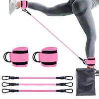 FlexFit Ankle Bands: Resistance & Strength Training - Pink Three Black Buttons