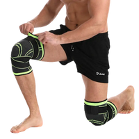 Black and green knee braces.