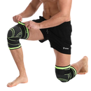 Black and green knee braces.