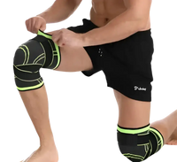 Black and green knee brace.