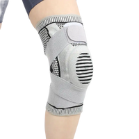Gray knee brace with straps.