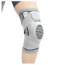Gray knee brace with straps.