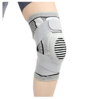 Gray knee brace with straps.