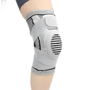 Gray knee brace with straps.