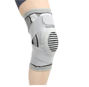 Gray knee brace with straps.