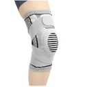 Gray knee brace with straps.