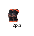 Pair of orange-trimmed knee supports.