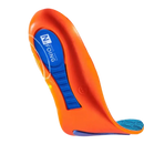 Orange and blue shoe insole.