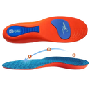 Orange and blue corrective sports insole.