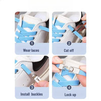 8MM Widened Flat No Tie Press Lock shoe laces lanvin sneakers elastic laces sneakers Kids Adult Shoelace for Shoes