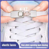 8MM Widened Flat No Tie Press Lock shoe laces lanvin sneakers elastic laces sneakers Kids Adult Shoelace for Shoes